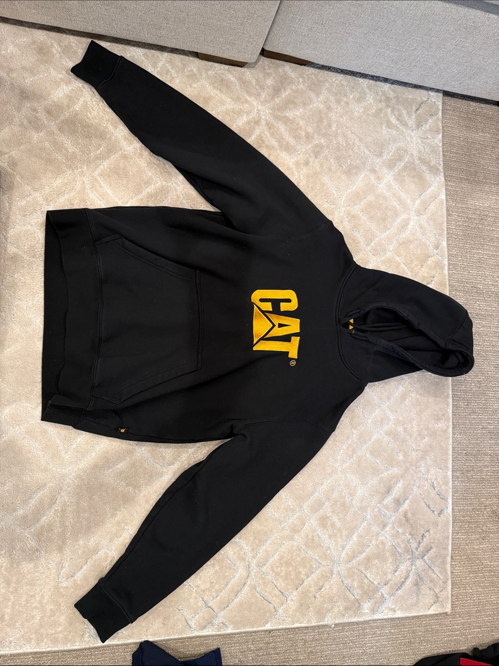 CAT Men's Black Hoodie with Gold Logo